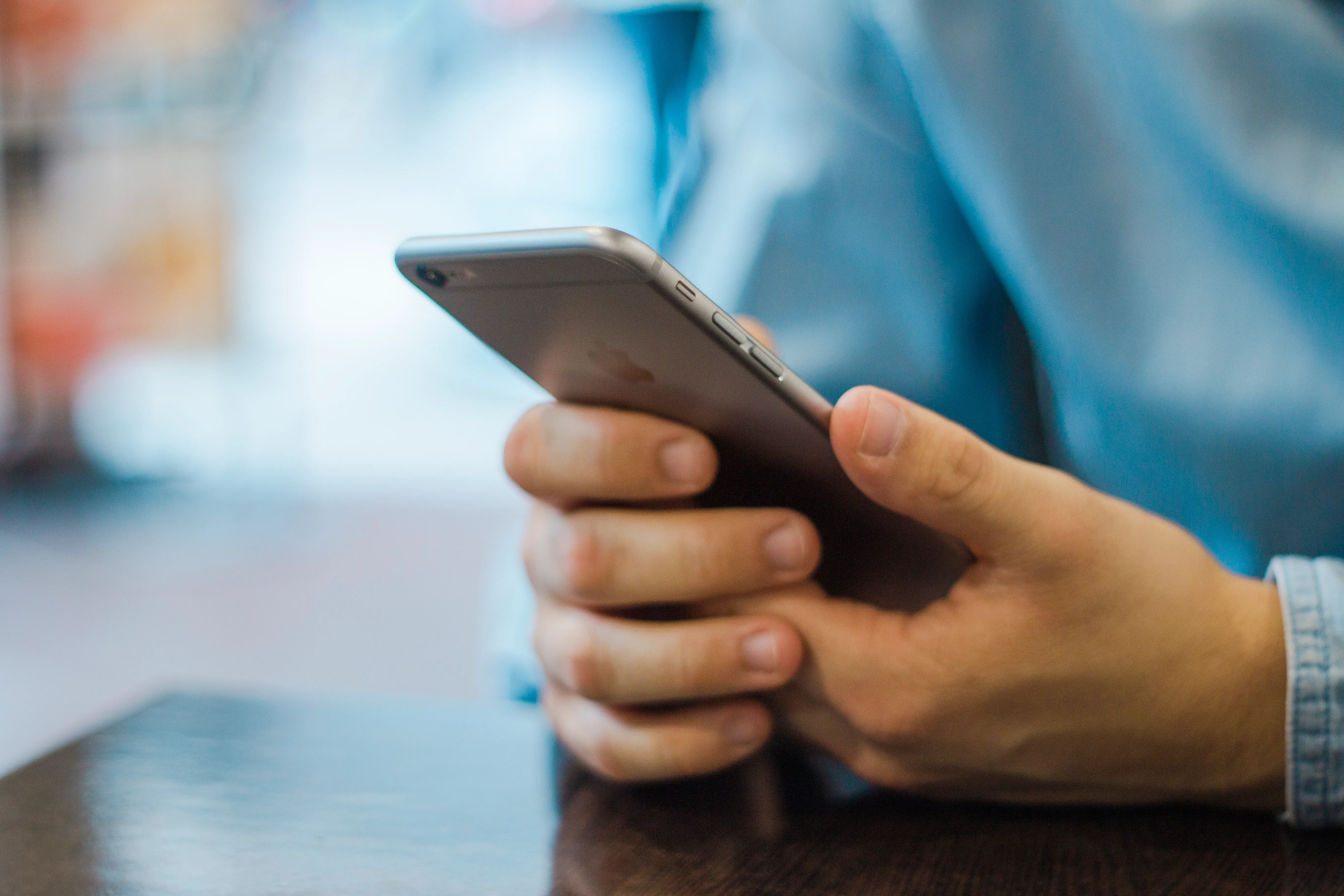 Person checking email on a smartphone